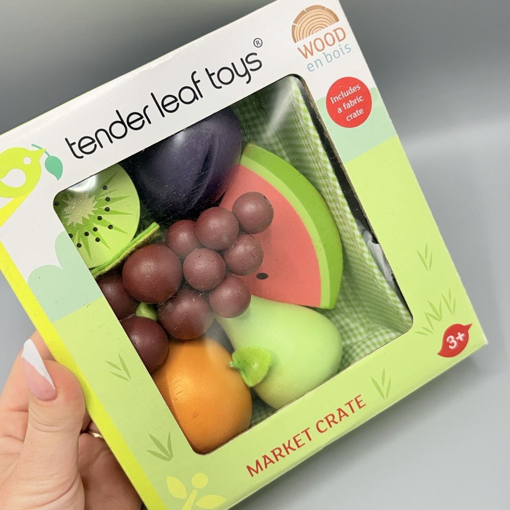 Tender Leaf Toys New Fruity Market Crate Wooden Fruit Toys - Picture 2 of 4